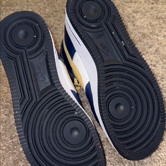 Nike Women’s Air Force 1 High Top Sneakers - Blue and Yellow - Picture 5 of 6